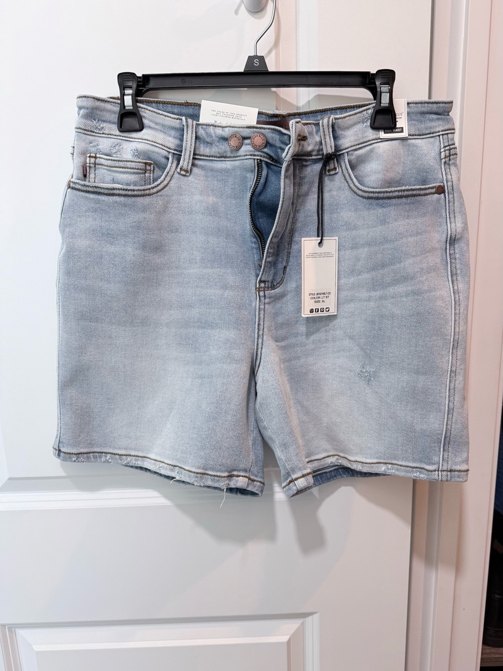 Judy Blue 2 Button Mid Length Denim Dad Shorts